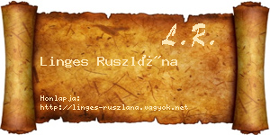 Linges Ruszlána névjegykártya